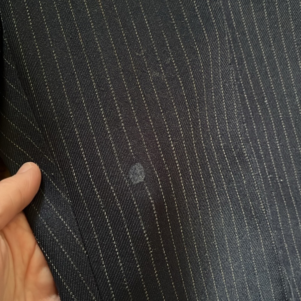 Vintage Navy Wool Pinstripe Trousers - Picture 15 of 16